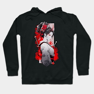 Beautiful Japanese girl with horns Hoodie